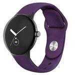 For Google Pixel Watch Solid Color Reverse Buckle Silicone Watch Band(Dark Purple)