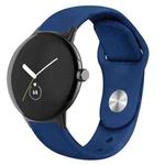 For Google Pixel Watch Solid Color Reverse Buckle Silicone Watch Band(Midnight Blue)