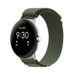 For Google Pixel Watch Nylon Loop Silver Connector Watch Band(Green)