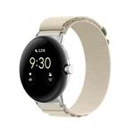 For Google Pixel Watch Nylon Loop Silver Connector Watch Band(Starlight Color)