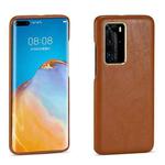 For Huawei P40 Lamb Texture Leather All-inclusive Shockproof Phone Case(Brown)
