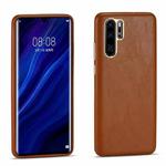 For Huawei P30 Pro Lamb Texture Leather All-inclusive Shockproof Phone Case(Brown)