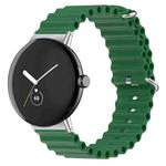 For Google Pixel Watch Ocean Silicone Watch Band(Army Green)