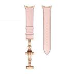 For Google Pixel Watch Butterfly Buckle Genuine Leather Watch Band(Rose Gold Pink)