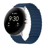 For Google Pixel Watch Two-section Magnetic Silicone Watch Band(Midnight Blue)