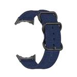 For Google Pixel Watch Three-ring Black Buckle Nylon Watch Band(Blue)