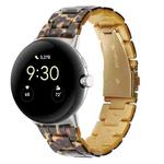 For Google Pixel Watch Three-beads Resin Watch Band(Leopard)