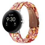 For Google Pixel Watch Three-beads Resin Watch Band(Face Red)