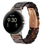 For Google Pixel Watch Three-beads Resin Watch Band(Deep Honey)