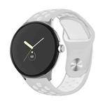 For Google Pixel Watch Two-color Reverse Buckle Silicone Watch Band(Grey White)