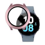 For Samsung Galaxy Watch5 / Watch4  44mm PC + Tempered Glass Film Waterproof Watch Case(Original Pink)