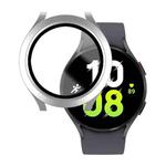 For Samsung Galaxy Watch5 / Watch4  40mm PC + Tempered Glass Film Waterproof Watch Case(Silver)