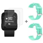 For Garmin Forerunner 35 2pcs Silicone Sport Watch Band with 2pcs Tempered Glass Film(Mint Green)