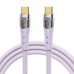 ROCK Z21 100W USB-C/Type-C to USB-C/Type-C Transparent Fast Charging Data Cable, Length: 1.2m(Purple)
