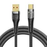 ROCK Z21 6A USB to USB-C/Type-C Transparent Fast Charging Data Cable, Length: 1.2m(Black)