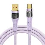 ROCK Z21 6A USB to USB-C/Type-C Transparent Fast Charging Data Cable, Length: 1.2m(Purple)