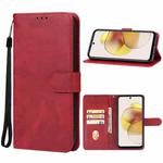 For Motorola Moto G73 Leather Phone Case(Red)