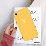 For iPhone SE 2022 / SE 2020 / 8 / 7 Three Dots Love-heart Pattern Colorful Frosted TPU Phone Protective Case(Yellow)