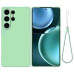 For Samsung Galaxy S25 Ultra Color Liquid Silicone Phone Case(Green)