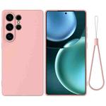 For Samsung Galaxy S25 Ultra Color Liquid Silicone Phone Case(Pink)