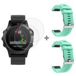 For Garmin Fenix 5 2pcs Silicone Watch Band with 2pcs Tempered Glass Film(Duck)