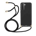 For Samsung Galaxy S23+ 5G Wheat Straw Material + TPU Protective Case with Lanyard(Black)