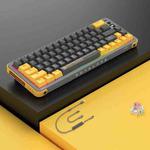 FOETOR Y68 Wireless 2.4G Multi-bluetooth Charging Gaming Keyboard(Grey Yellow)
