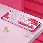 FOETOR Y87 Wireless 2.4G Multi-bluetooth Charging Gaming Keyboard(Red Pink)