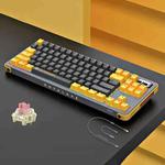 FOETOR Y87 Wireless 2.4G Multi-bluetooth Charging Gaming Keyboard(Yellow Black)