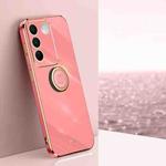 For vivo S16 Pro XINLI Straight Edge 6D Electroplate TPU Phone Case with Ring Holder(Hawthorn Red)