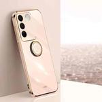 For vivo S16 Pro XINLI Straight Edge 6D Electroplate TPU Phone Case with Ring Holder(Pink)