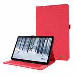 For Nokia T21 Fabric Leather Tablet Case with Wake-up / Sleep Function(Red)