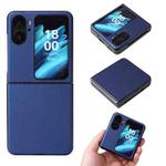 For OPPO Find N2 Flip Carbon Fiber Texture Leather Phone Case(Blue)