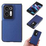 For OPPO Find N2 Carbon Fiber Texture Leather Phone Case(Blue)