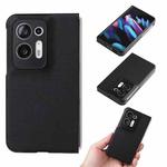 For OPPO Find N2 Carbon Fiber Texture Leather Phone Case(Black)