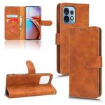 For Motorola Moto X40 Pro Skin Feel Magnetic Flip Leather Phone Case(Brown)