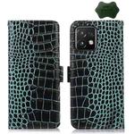 For Motorola Moto X40 Pro Crocodile Top Layer Cowhide Leather Phone Case(Green)