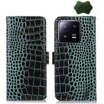 For Xiaomi 13 Pro Crocodile Top Layer Cowhide Leather Phone Case(Green)