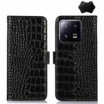 For Xiaomi 13 Pro Crocodile Top Layer Cowhide Leather Phone Case(Black)