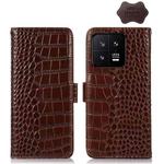 For Xiaomi 13 Crocodile Top Layer Cowhide Leather Phone Case(Brown)