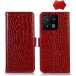 For Xiaomi 13 Crocodile Top Layer Cowhide Leather Phone Case(Red)