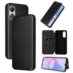 For OPPO A58 5G Carbon Fiber Texture Flip Leather Phone Case(Black)