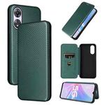 For OPPO A58 5G Carbon Fiber Texture Flip Leather Phone Case(Green)