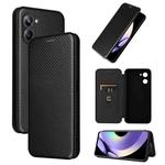 For Realme 10 Pro Carbon Fiber Texture Flip Leather Phone Case(Black)