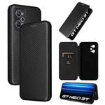 For Realme GT Neo 3T / GT Neo2 5G Carbon Fiber Texture Flip Leather Phone Case(Black)