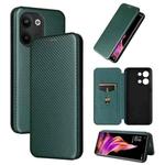 For OPPO Reno9 / Reno9 Pro 5G Carbon Fiber Texture Flip Leather Phone Case(Green)