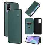 For TCL 405 Carbon Fiber Texture Flip Leather Phone Case(Green)