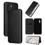 For Huawei nova 10 Carbon Fiber Texture Flip Leather Phone Case(Black)