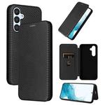 For Samsung Galaxy A54 5G Carbon Fiber Texture Flip Leather Phone Case(Black)