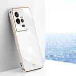 For vivo iQOO 11 5G XINLI Straight 6D Plating Gold Edge TPU Phone Case(White)